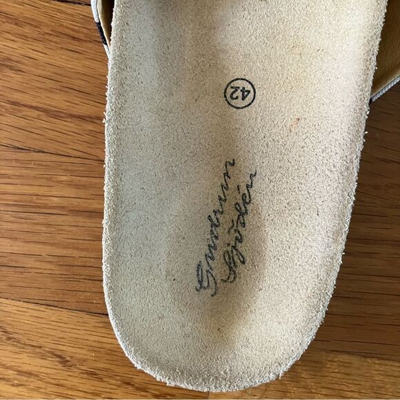 Gudrun Sjoden Black White Lagenlook Polka Dot Slides Sandals Slip Ons 42 11.5 - Picture 2 of 7